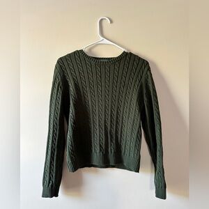 Ralph Lauren Cable Knit Sweater- Hunter Green - M/L